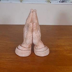 Vintage FerraStone praying hands statue